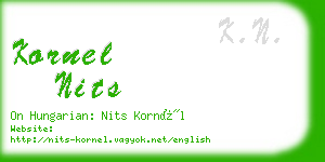 kornel nits business card